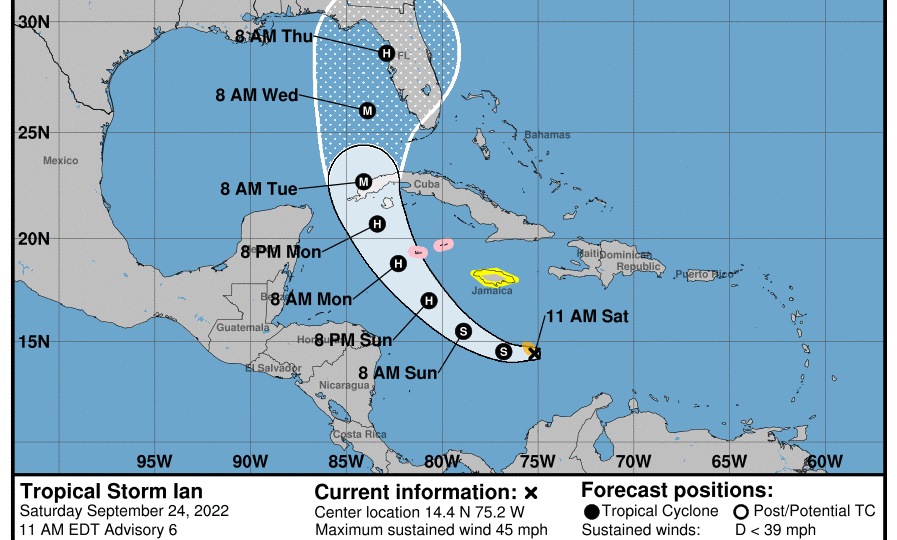 Tropical Storm Ian Update: Saturday Morning
