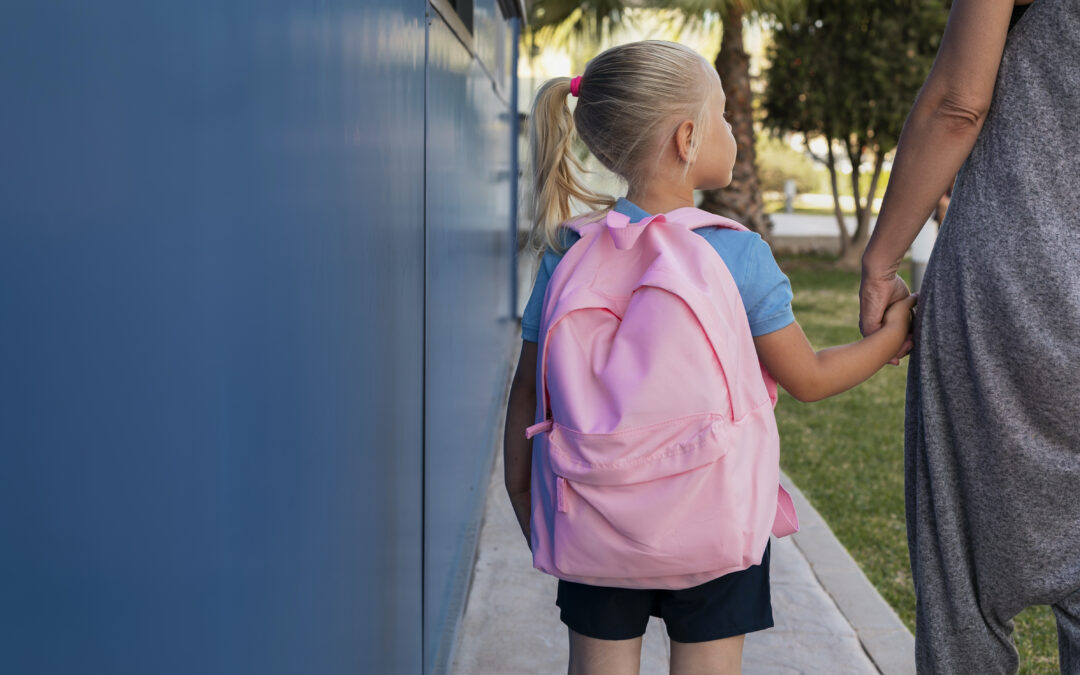 young girl getting back school scaled