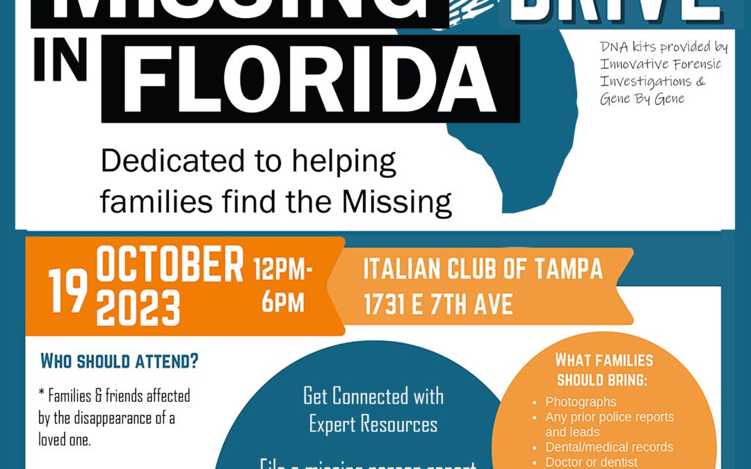 ‘Missing in Florida’ Day Event To Be Held in Tampa on October 19