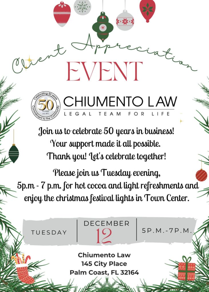 Chiumento Law Celebrates 50 Years in Business with Client Appreciation Event