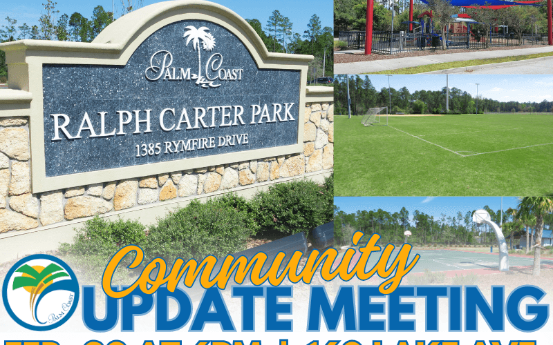 City of Palm Coast to Host Ralph Carter Park Community Update Meeting