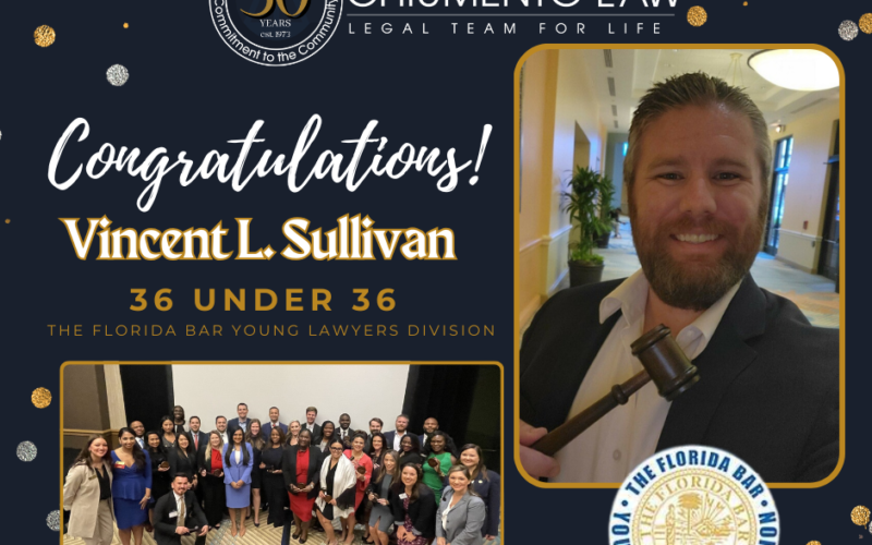 Chiumento Law Partner, Vincent L. Sullivan, Honored with Prestigious 36 Under 36 Award by The Florida Bar Young Lawyers Division