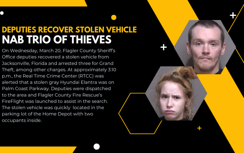 Deputies Recover Stolen Vehicle, Nab Trio of Thieves