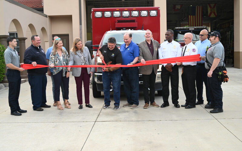 Palm Coast Welcomes New Addition to Emergency Services with Ribbon Cutting and Push-In Ceremony