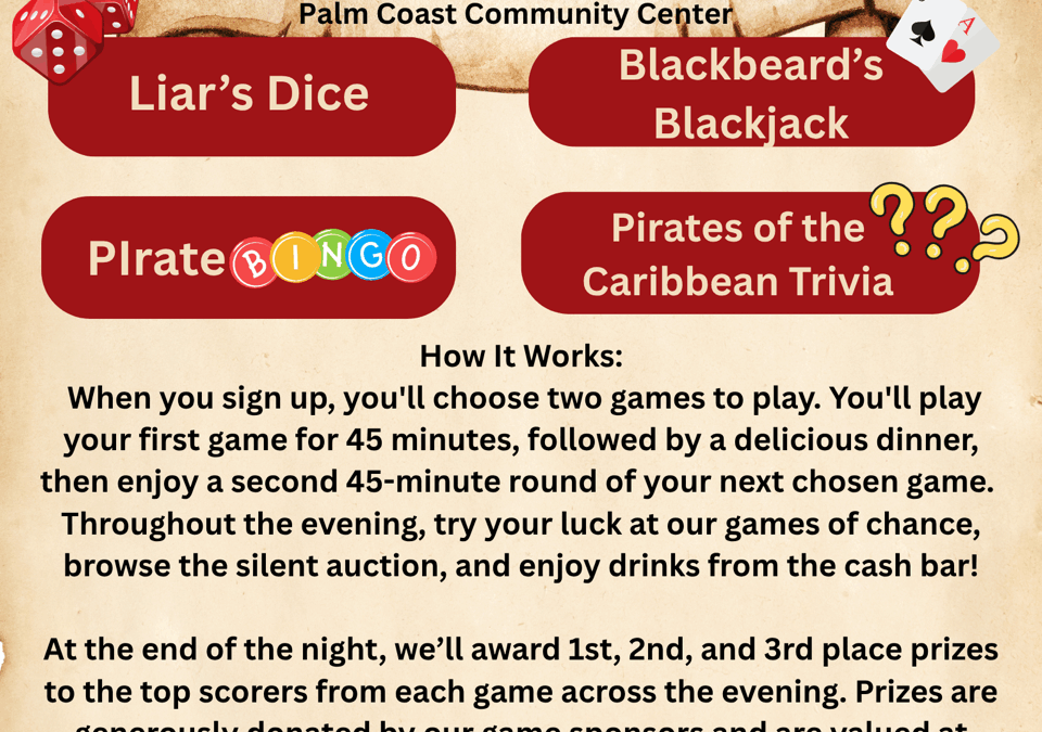 Priate’s Plunder Game Night Hosted by Seawolf Privateers in Palm Coast