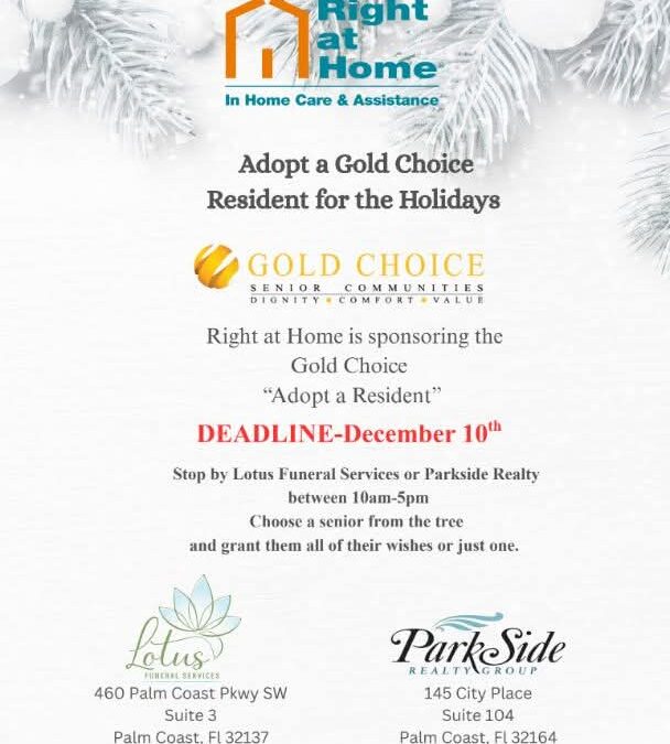 Right at Home Sponsors Holiday Adoption Program for Gold Choice Senior Community Residents