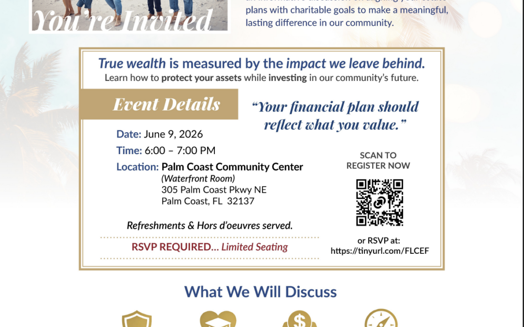 Free Event in Palm Coast to Help Residents Plan for Retirement, Estates, and Giving Back