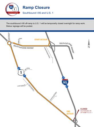 I-95 Off-Ramp to U.S. 1 in Ormond Beach to Close Overnight Starting July 14
