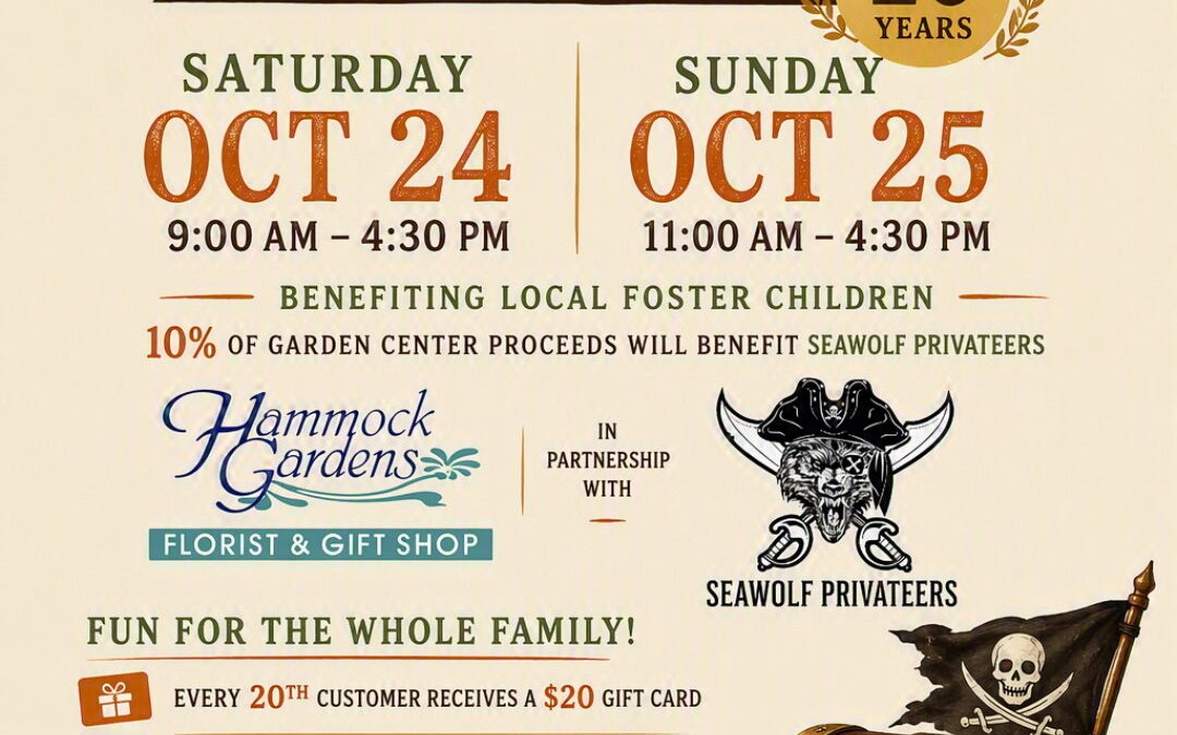 Hammock Gardens Florist & Gift Shop will host Harvest & Hope at Hammock Gardens, a fall event celebrating its 20th year